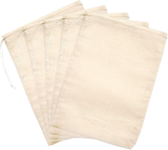 Tayfremn 100Pcs Cotton Drawstring Bags, Reusable Muslin Bag Natural Cotton Bags with Drawstring Produce Bags Bulk Gift Bag Jewelry Pouch for Party Wedding Home Storage(4 by 6 Inches)