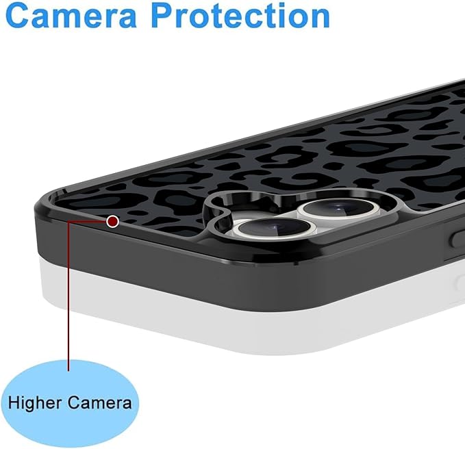 KANGHAR Case Compatible with iPhone 17,Black Leopard Design,Tire Texture Non-Slip +Shockproof Rugged TPU Protective Case for iPhone 17 6.3 Inch
