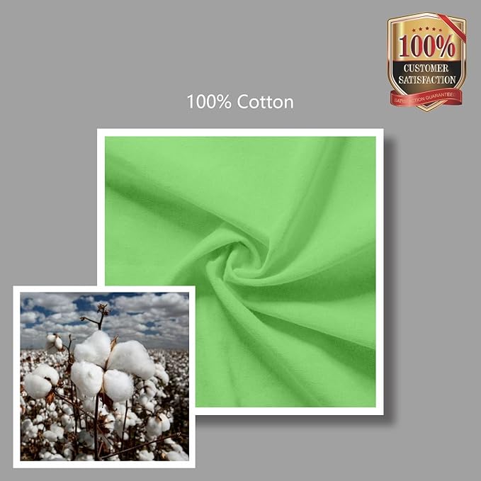 TOPDesign 12-Pack Economical 16"x15" Baby Green Cotton Tote Bags, Lightweight Medium Reusable Grocery Shopping Cloth Bags, Suitable for DIY, Advertising, Promotion, Gift, Activity