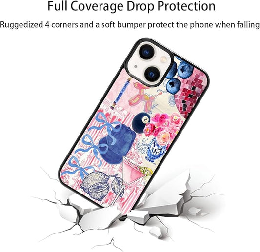 Aesthetic Collage Phone Case Shockproof Protective Trendy Preppy Phone Cover for iPhone 13