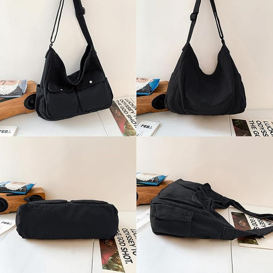 Collsants Messenger Bag Hobo Crossbody Bags for Women Canvas Bag Crossbody Tote Bag Shoulder Bag