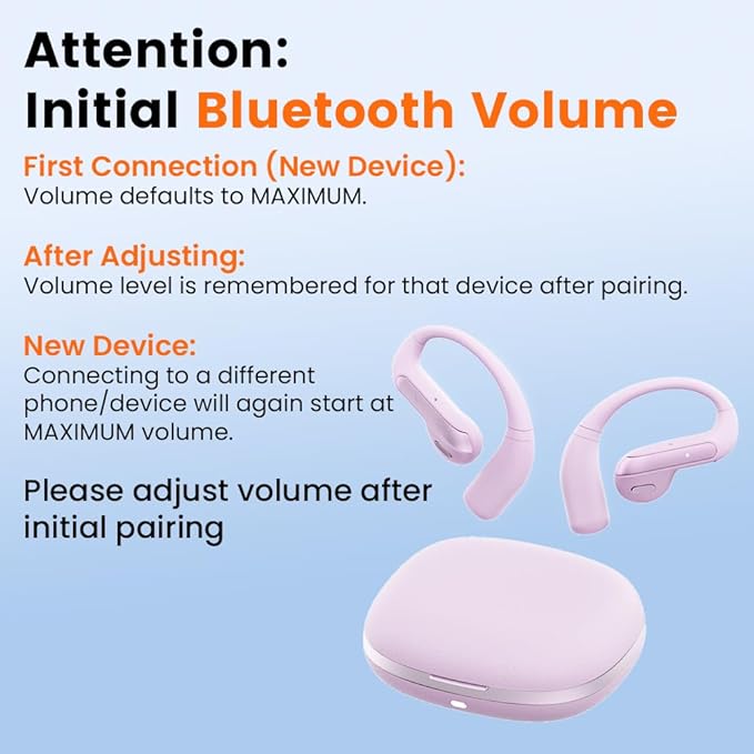 Wireless Earbuds Bluetooth Headphone Sport, 2025 Bluetooth Earbuds Stereo Deep Bass Over Ear Bud with Earhooks,ENC Noise Cancelling Mic,Waterproof Earphone for Workout/Running—Purple