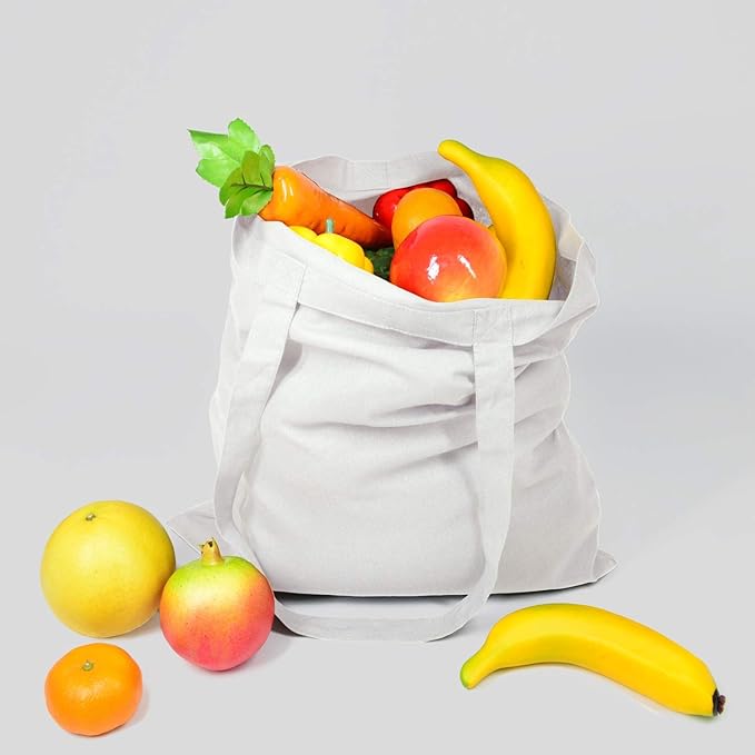 NPBAG 15 Pack 15'' X 16'' White Cotton Tote Bags, Lightweight Blank Bulk Cloth bags with 1pc of PTFE Teflon Sheet