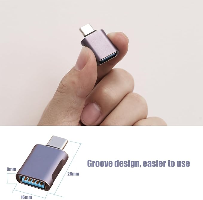 6 Pack Up to 10Gbps/120W Usbc to USB Adapter,USA to USB-c adopters,U sb to USB C Connector,Type C Male to a Female Adapter for Charger,Phone 15/16, PC, Laptop, Tablet, Keyboard etc, Navy Blue