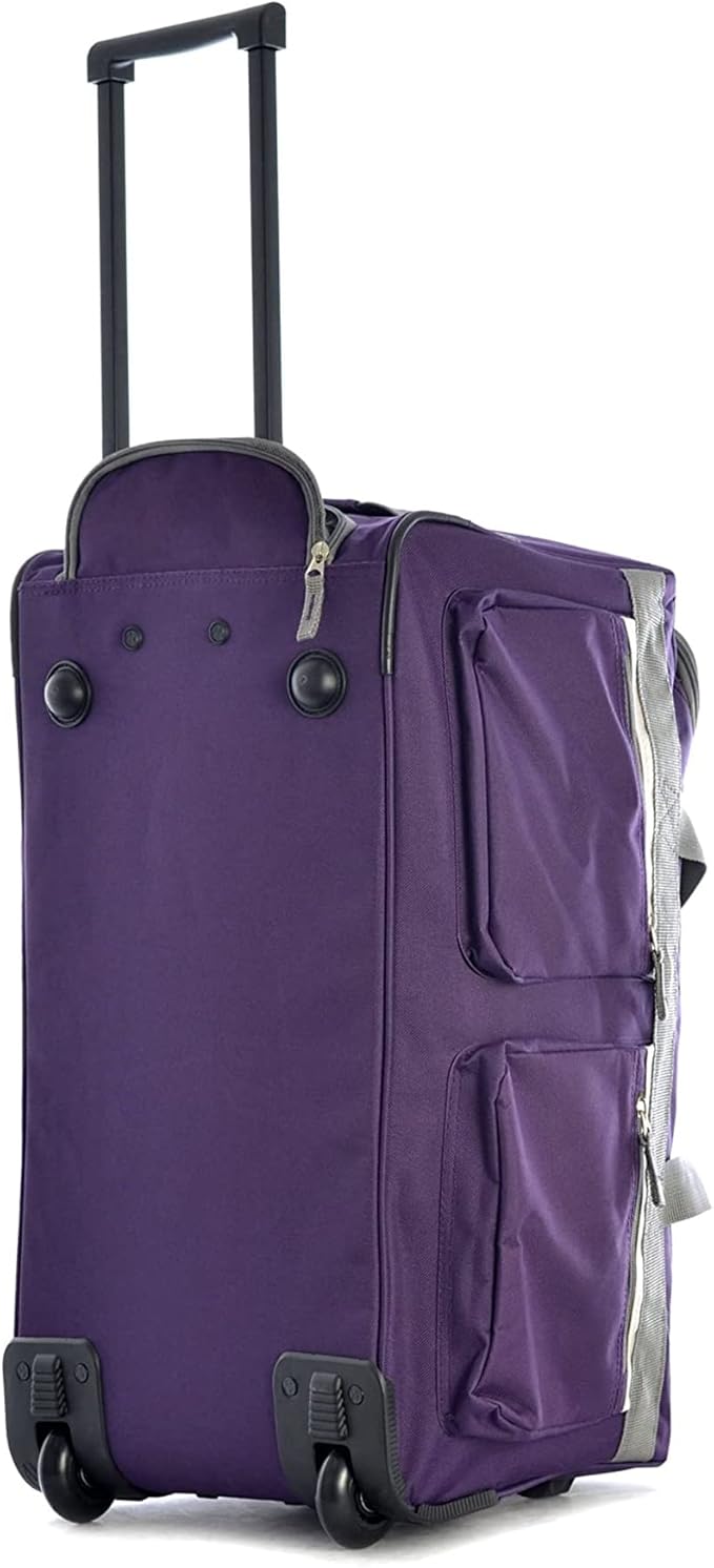 Olympia U.S.A. 22 inch Carry On 8 Pockets Wheeled Rolling Duffel Bag Water Resistant Luggage Lightweight Travel Suitcase with Retractable Handle