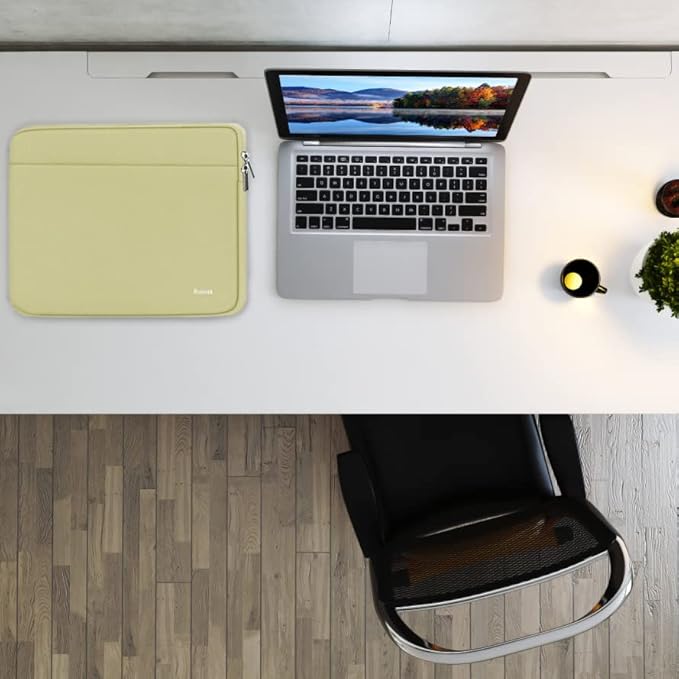 Laptop Case Sleeve 15.6 inch, Shockproof Protective Notebook Bag with Accessory Pocket, Briefcase Carrying Laptop Sleeve for 15.6" HP, ASUS, Dell, Lenovo, Acer -Off White