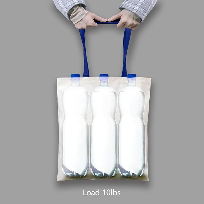 TOPDesign 24-Pack Economical 16"x15" Cotton Tote Bag, Lightweight Medium Reusable Grocery Shopping Cloth Bags, Suitable for DIY, Advertising, Promotion, Gift, Activity