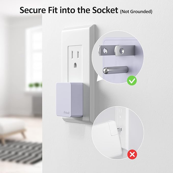 Nekmit Flat USB Wall Charger, Dual Port Slim USB Wall Charger with Smart IC for iPhone 14/14 Pro/14 Pro Max/13/13 Pro/13 Pro Max/12/12 mini/12 Pro, Galaxy, Pixel, iPad Pro, AirPods and More, Purple