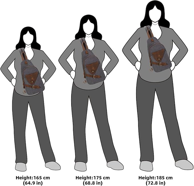 KL928 Canvas Sling Bag Crossbody Backpack Shoulder Casual Rucksack for Men Women,Dark Dray