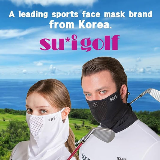 KOREA (Type E) UV Sun Protection Balaclava Half Face Mask - For Golf, Hiking, Running, Cycling & Outdoor Sports
