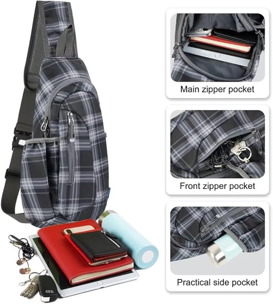 TITECOUGO Small Sling Bag, Lightweight Crossbody Backpack for Men Women, Shoulder Bag for Sports and Outdoor