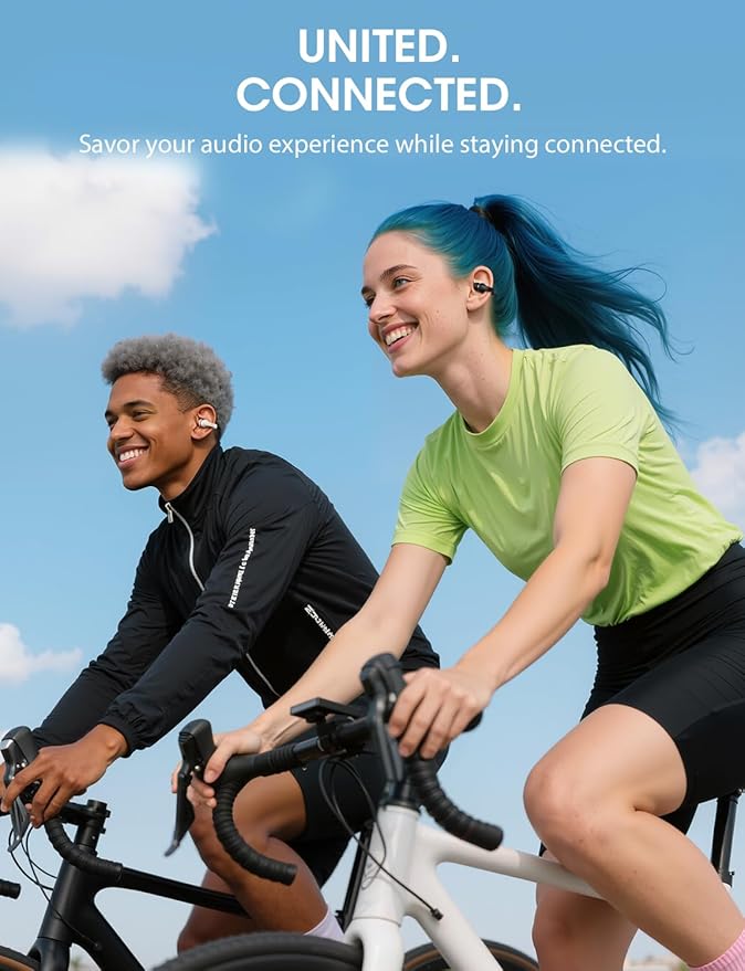 Clip on Earbuds, Open Ear Earbuds Wireless Bluetooth 5.4 with Mic, Open Ear Headphones with Charging Case LED Display, 44H Play, IP54 Waterproof, Lightweight Comfort for Running Sport Workout (Black)