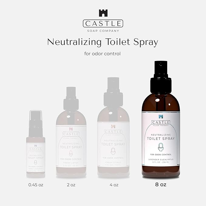 Castle Flush Therapy Neutralizing Toilet Spray | Odor Control: Mist Over the Water Surface, Go, Then Flush | Bathroom Freshening | Neutralizes Odors at the Source | Fresh Lotus | 8 oz