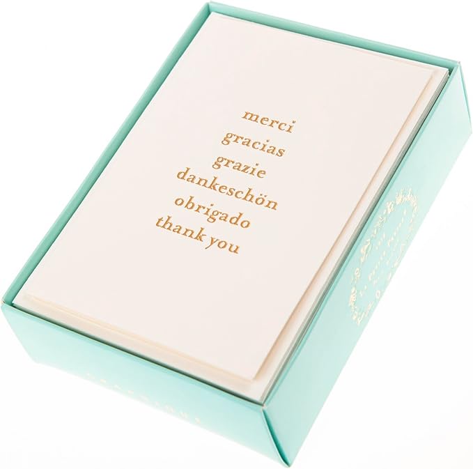Graphique Box of Cards, Thank You Languages - Includes 10 Cards with Matching Envelopes and Storage Box, Cute Stationery Made of Durable Heavy Cardstock, Cards Measure 3.25" x 4.75" (L1542CB)