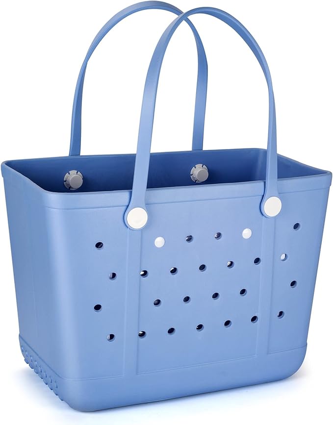 Extra Large Rubber Tote Bag Beach Bag, Washable Durable Open Beach Tote Bag, Travel Totes Bag for Pool Boat Sports