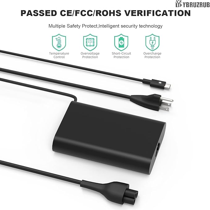 65w 45w USB-C Type C Laptop Charger Compatible with Dell Latitude 7275 7370 5420 5285 5290 5520 XPS 13 9250 9360 9365 9370 9380 9350 Chromebook 3100 3400 la65nm170 02YK0F Adapter Power Cord