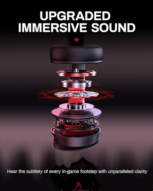 acer Wireless Gaming Headset, PS5 Headset with 2.4GHz for Ps5, Ps4, PC, Switch, Bluetooth 5.3 + 100Hrs Gaming Headphones with Noise Canceling Mic for Laptop, Mobile, Mac, 50mm Drivers (Blackpink)