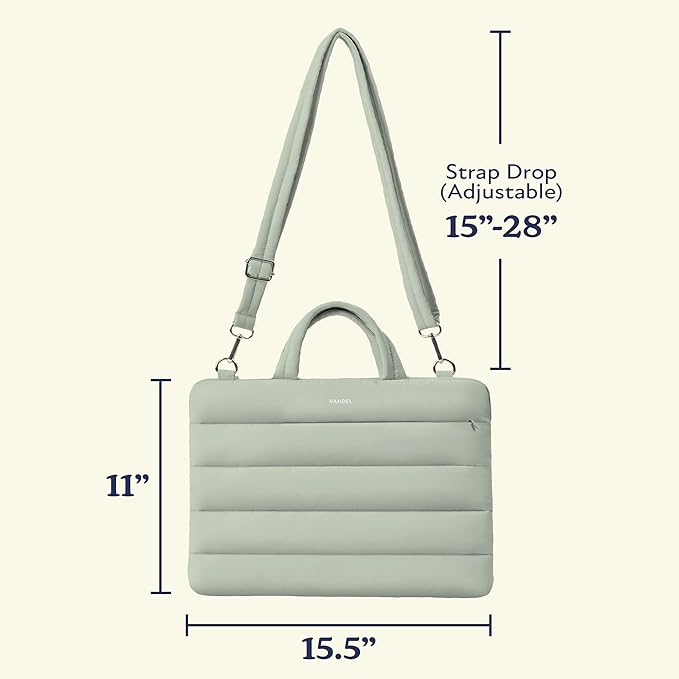 Vandel 15-16 inch Laptop Carrying Case Sleeve with Strap, Shoulder Bag with Handle, 16 in Laptop Bag for Women, MacBook Air 15 Inch Carrying Case, MacBook Pro 16, 15.6 in HP, Dell Lap top Messenger
