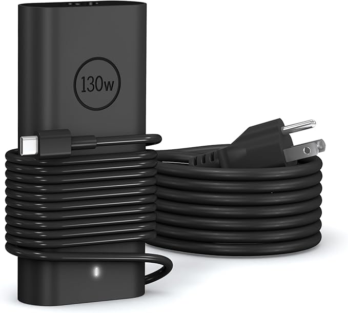 130W USB C Laptop Charger Compatible with Dell XPS 15/17,9575,Precision 5750 5570 5550 5530 3551 3550 3560 Latitude 5420 5510 7410 7310 7210 9410 9510 AC Cable