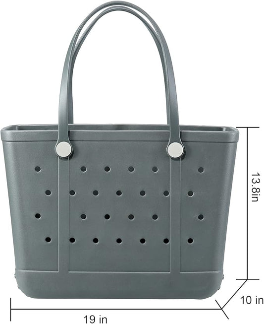 Beach Bag X Large Rubber Tote Bag, Waterproof Washable Open for Women Croc Bag Hand Bag for Beach Pool Yoga