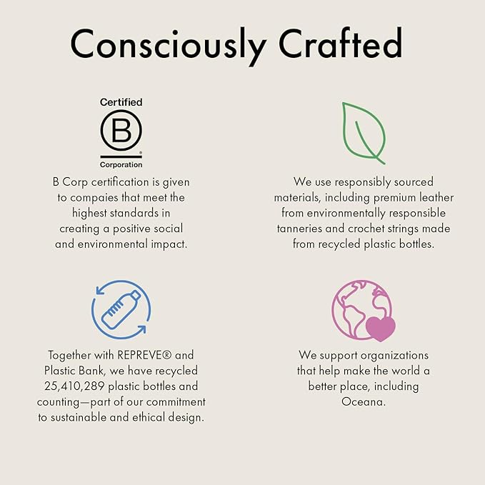 The Sak Geo Sling Backpack in Crochet, Single Sling Shoulder Strap, Bamboo