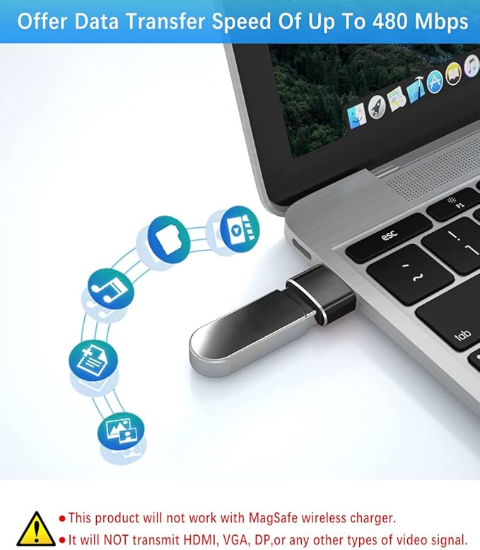 Elebase 4Pack USB to USB C Adapter with Type C Male to 3.0 Female Adaptor,Thunderbolt 4 to USBA OTG Converter Block Plug for iPhone 17 16 15 14 Pro Max Air,Mouse,Samsung S25,iPad,iWatch 11,Car,AirPods