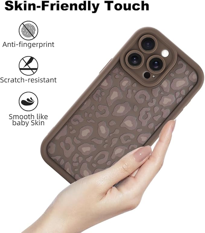 KANGHAR Case for iPhone 15 Pro Max Leopard Printed Pattern Cute Cheetah Phone Case Soft TPU Shockproof Protective Cover for iPhone 15 Pro Max 6.7 Inch Brown