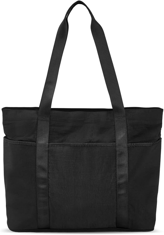 Tote Bag for Women with Zipper, Convertible Travel and Work Shoulder Bag, Large Teacher Tote Bag with Luggage Strap