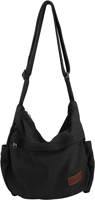 Large Canvas Messenger Bag with Multiple Pockets for Men and Women, Crossbody Shoulder Tote Hobo Laptop Bag
