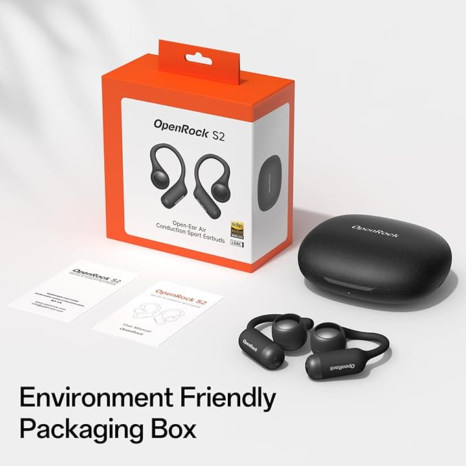 S2 Open Ear Headphones, 7G Ultra-Light Design, Hi-Res LDAC Audio, Triple Water-Resistant, Bluetooth 6.0, Effortless Photography, 32H Playtime, Smart APP, Clear Call, Wireless Sports Earbuds