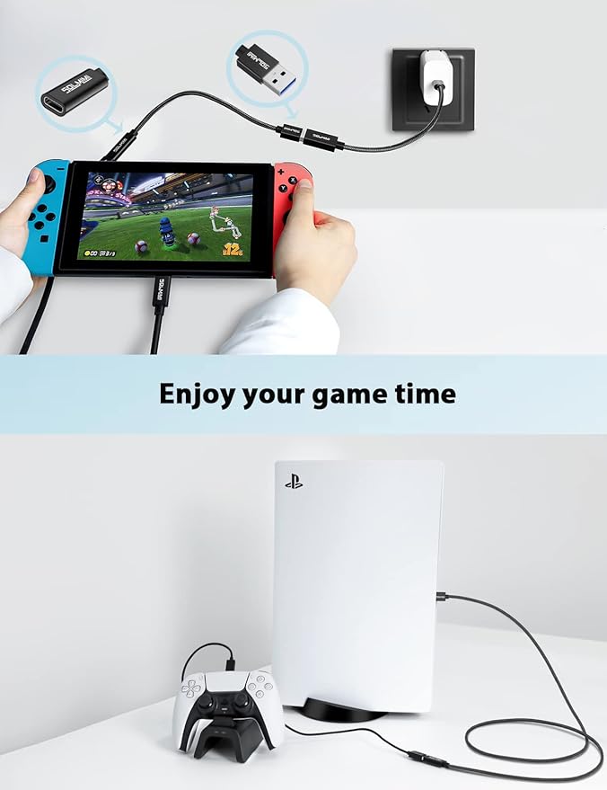 USB-C to USB 3.0 Adapter (20cm), USB C Female to USB Male Adapter, USB-A to USBC Convertor Compatible with iPad 2018,Samsung Galaxy Note 10 S21 S20 S20+ 20+ Ultra(Net Cord Length 15cm)