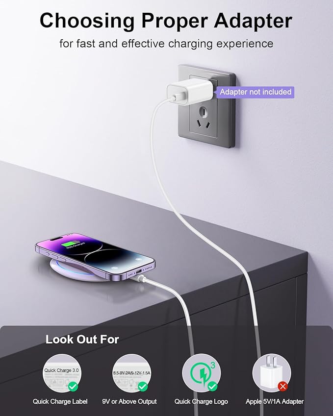 Wireless Charging Pad - NANAMI Wireless Charging Pad Compatible with iPhone 17/17 Air/17 Pro/17 Pro Max/16/15/14/13,Qi Charger for Samsung Galaxy S25/S24/S23/S22/S21, Desk Phone Charger for AirPods 2