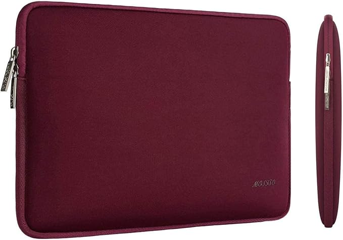 MOSISO Laptop Case 15 inch, 15 inch Laptop Sleeve Bag Compatible with MacBook Air 15 M4 A3241 M3 A3114 M2 A2941 2025 2024 2023, Dell XPS 15, Neoprene Computer Sleeve Bag with Small Case, Wine Red