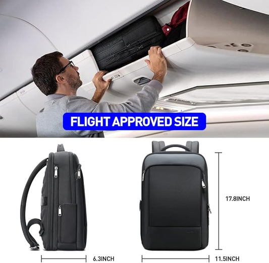 BOPai Expandable Travel Professional Men Business Laptop Backpack 15.6 inch Work Smart Rucksack Anti Theft Large Multi-Function Computer Office Black with Waterproof USB Charging Water Bottle Holder