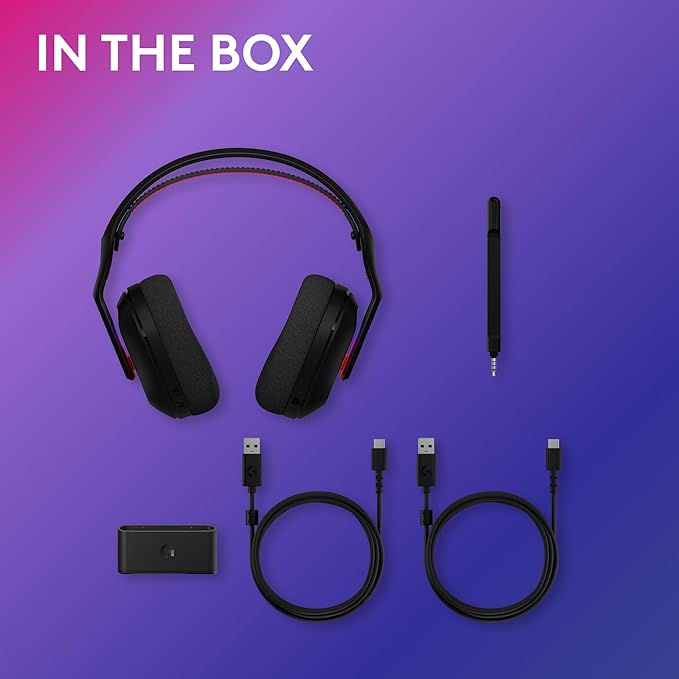 Logitech G Astro A20 X Lightspeed Wireless Gaming Headset for PS5, Xbox, Switch, PC with 2-System PLAYSYNC Audio, Bluetooth, LIGHTSYNC RGB, and 48 kHz Boom Mic - Black