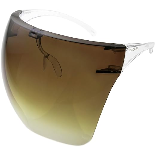 zeroUV - Protective Face Shield Full Cover Visor Glasses/Sunglasses (Anti-Fog/Blue Light Filter) (Brown AP)