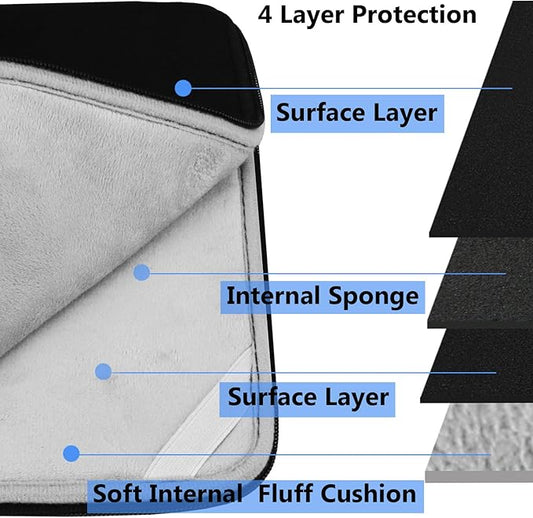 Laptop Sleeve 15.6 Inch, Durable Shockproof Protective Cover Flip Case Briefcase Carrying Computer Bag Case Compatible with 15.6 Inch HP, ASUS, Lenovo, Acer, Notebook, Computer, Black