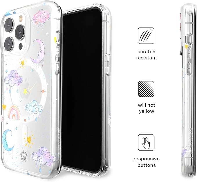 VELVET CAVIAR for iPhone 15 Pro Max Case - Compatible with MagSafe - 10ft Drop Tested - Colorful Stars Moon Rainbow