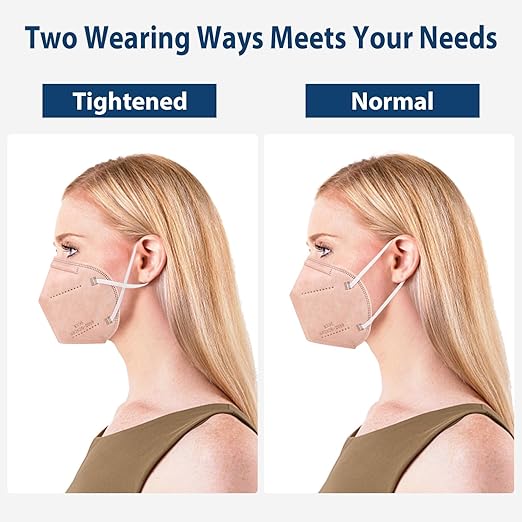 KN95 Face Masks 50 Pcs, 5-Ply Protection Dusty Rose KN95 Mask, Disposable Face Masks for Adults