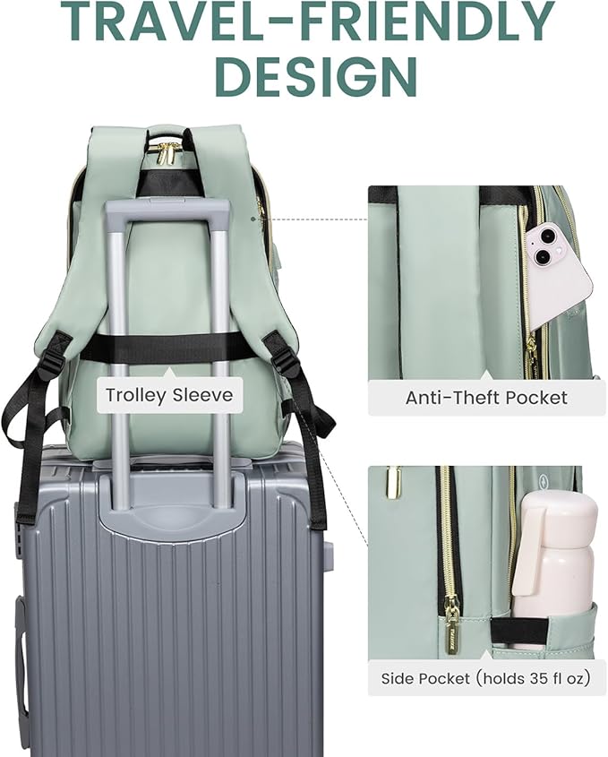 LOVEVOOK Laptop Backpack for Women, Slim Business Laptops Bag with Separate Computer Compartment Stylish Daypack for College Work Travel, Fits 15.6" Laptop