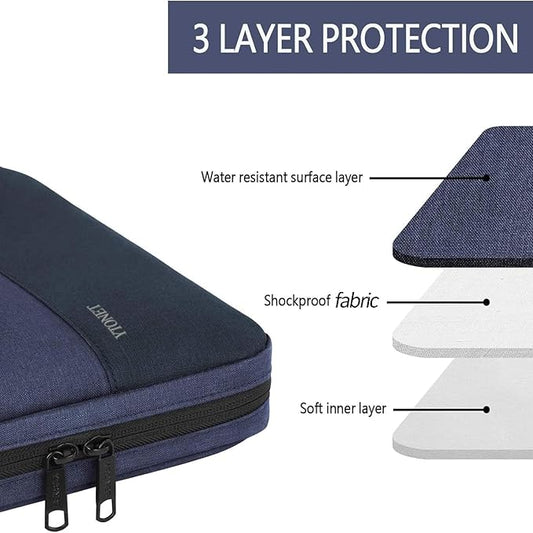 Ytonet Laptop Sleeve Case 13 13.3 Inch, TSA Slim Laptop Cover with Handle, Water Resistant Business Carrying Case Compatible with MacBook Air MacBook Pro HP Dell Lenovo Notebooks, Dark Blue