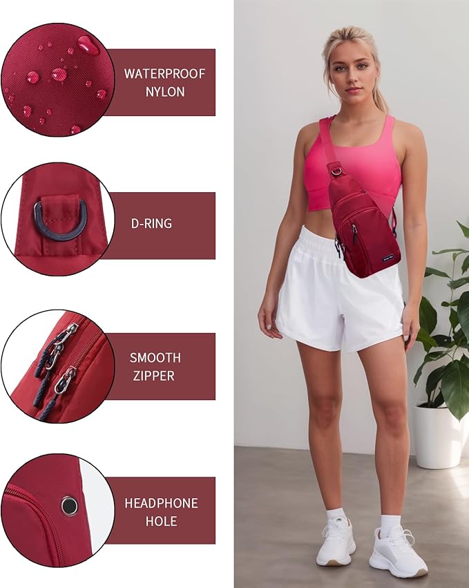 Seoky Rop Small Sling Bag Crossbody for Men Women One Strap Shoulder Cross Body Bag Sling Backpack for Travel