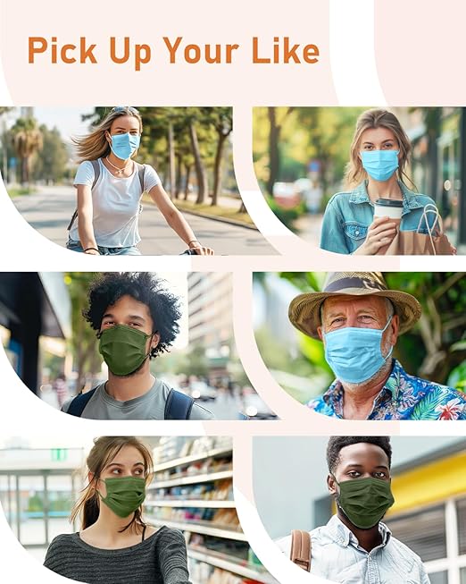 Face Masks Disposable 100 Pack, 4 Ply ASTM Level 3 Medical Grade, Breathable for Adult Outdoor Protection, Individually Wrapped for Home, School & Office, Emerald Ocean