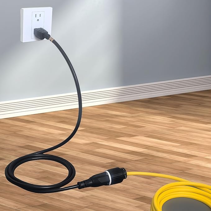 6-Feet 15 Amp Household AC Plug to 20 Amp T Blade Adapter Cable,14AWG 6-Foot 15 Amp to 20 Amp Plug Adapter Cord Nema 5-15P to 5-15R/5-20R 20Amp Comb AC Power Cord, Black