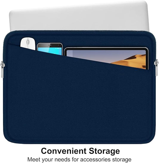 Laptop Sleeve Case, 15.6 inch, Durable Computer Carrying Bag Protective Case Briefcase Handbag with Front Pocket, Slim Laptop Cover for 15.6 Inch HP, Dell, Lenovo, Asus, Notebook, Blue