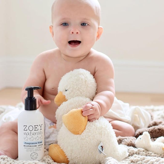 Zoey Naturals Fragrance-Free Baby & Toddler Lotion – Hypoallergenic, Vegan, Gentle Moisturizer for Sensitive Skin – Non-Greasy, Paraben & Phthalate Free – 9.65 oz