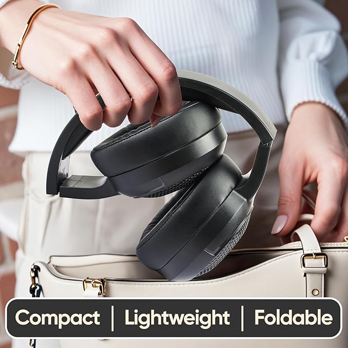 SDLOGAL Wireless Over Ear Headphones, Personalized Music & Game Audio, Wireless BT5.4 Headphones with Microphone, Up to 40 Hours Battery Life, Foldable & Lightweight