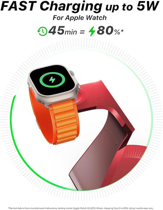 3 in 1 Charging Station for Apple Devices,Mag-Safe Charger Stand Fast Charging,Wireless Charger for iPhone 16/15/14/13/12 Series,& AirPods,& iWatch(USB-C Charger Included)