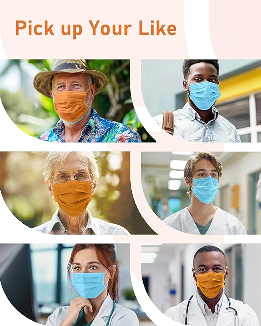 Face Masks Disposable 100 Pack, 4 Ply ASTM Level 3 Medical Grade, Breathable for Adult Outdoor Protection, Individually Wrapped for Home, School & Office, Crimson Gold