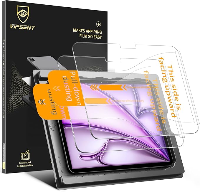 2-Pack Glass Screen Protector for iPad 11th A16 11-in. /10th Generation 10.9-in. (2025/2022) Military Shatterproof, 9H+ Hardness, Auto-Alignment Frame, Anti-Fingerprint, HD Clear, Scratch Resistant